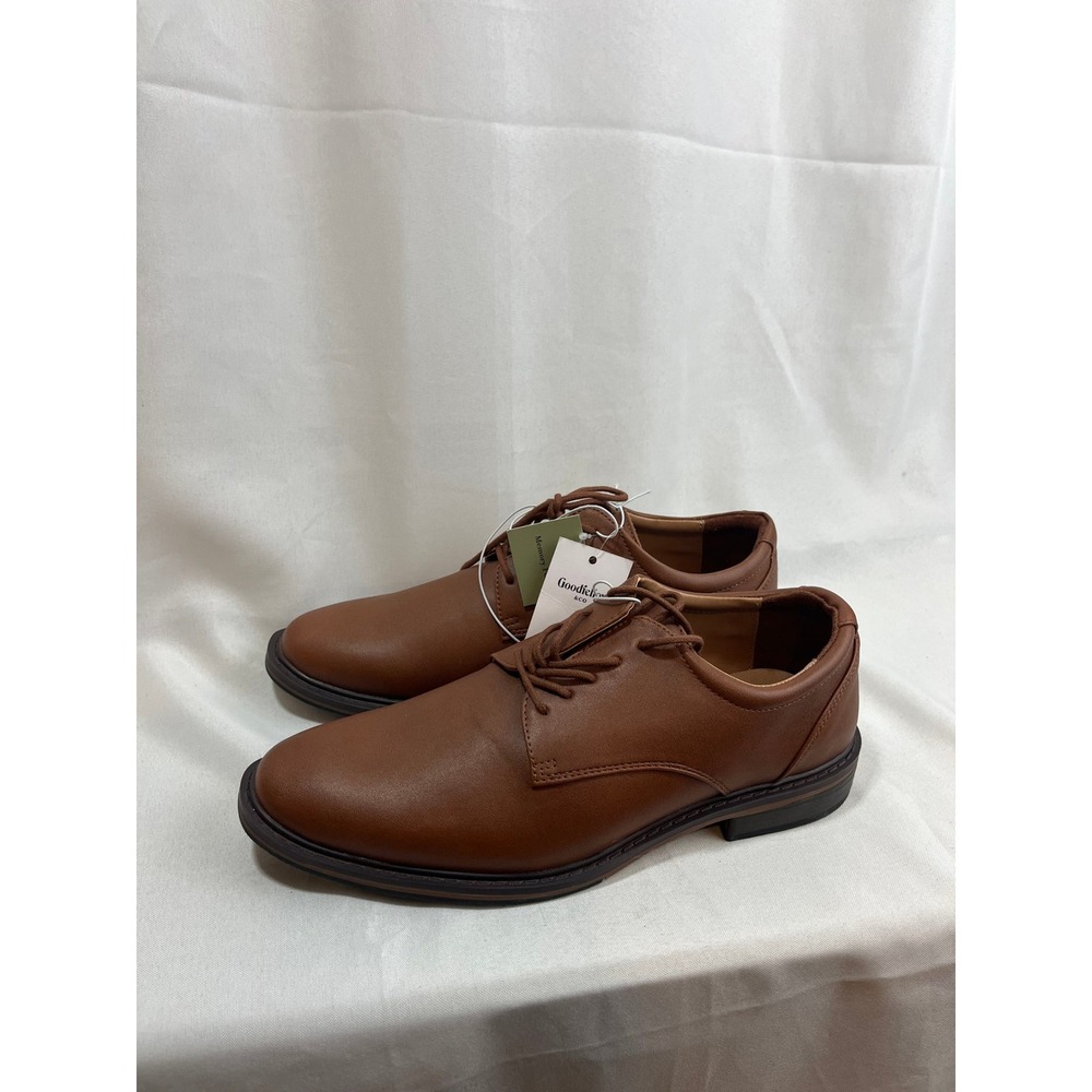 Goodfellow & Co Mens Brown Memory Foam Dress Shoes Derby Lace Up Size 8 Cognac